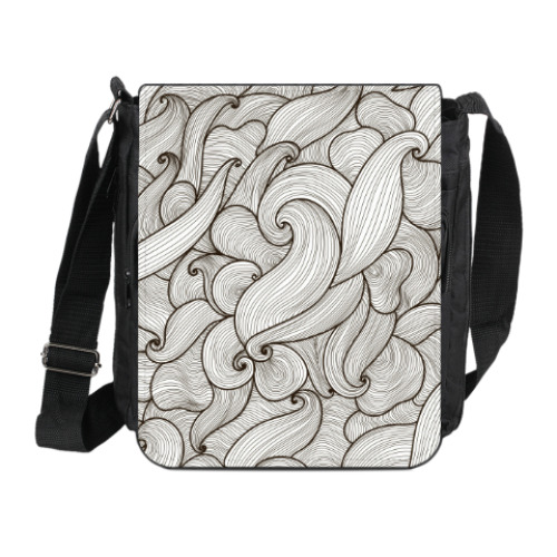 Сумка на плечо (мини-планшет) с принтом Абстрактные морские волны