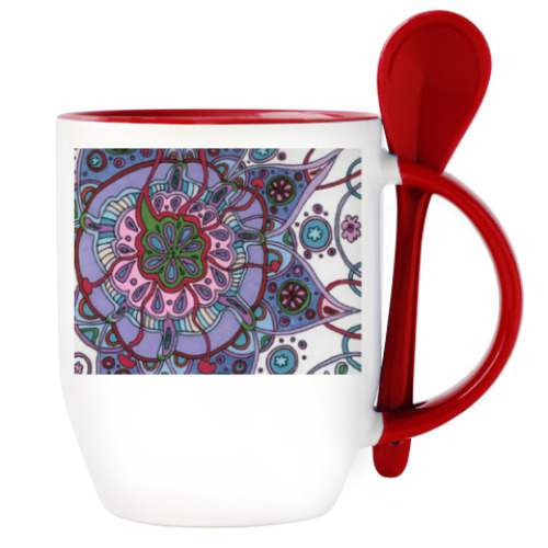 Кружка с ложкой Узор
