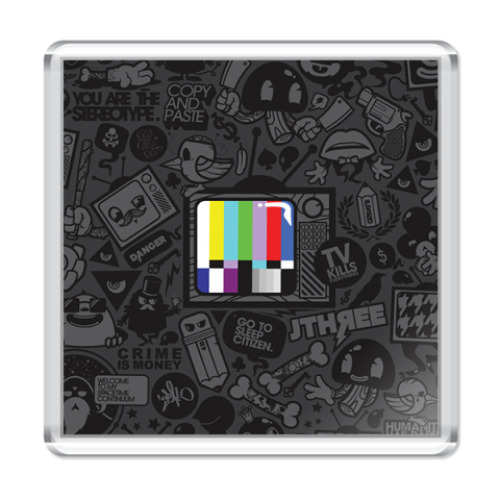 Магнит с принтом   ТВ хаос