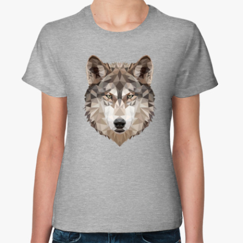Женская футболка Low Poly Wolf (Волк)