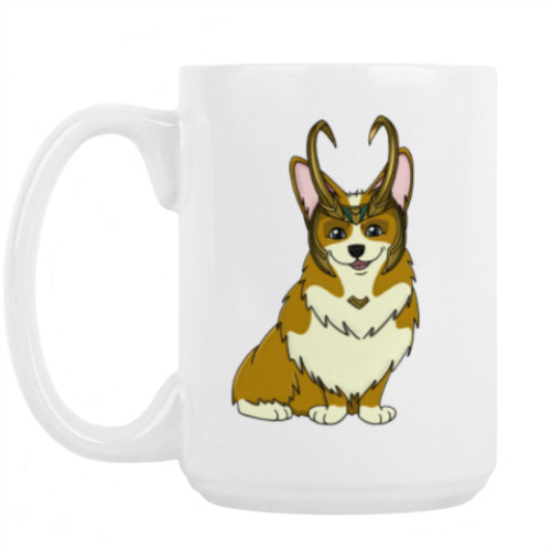 Кружка с принтом Корги Локи