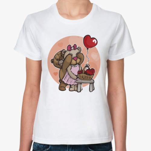 Классическая футболка Влюблённый Тедди