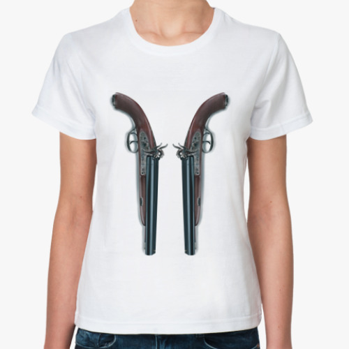 Классическая футболка с принтом   PISTOL