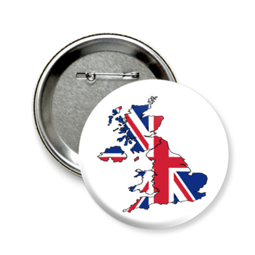 Значок 58мм с принтом union jack