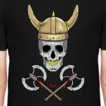 Череп викинга в шлеме с рогами