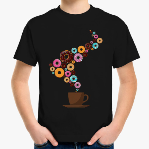 Детская футболка Кофе с пончиками