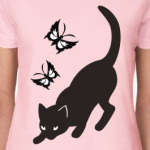 Котик с бабочками