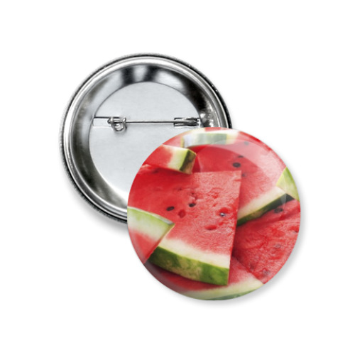 Значок 37мм с принтом Сочный арбуз