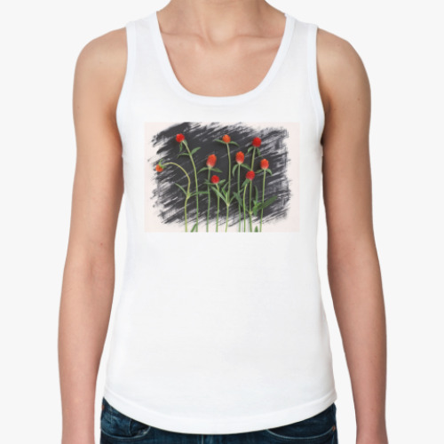 Женская майка с принтом  ЦВЕТЫ