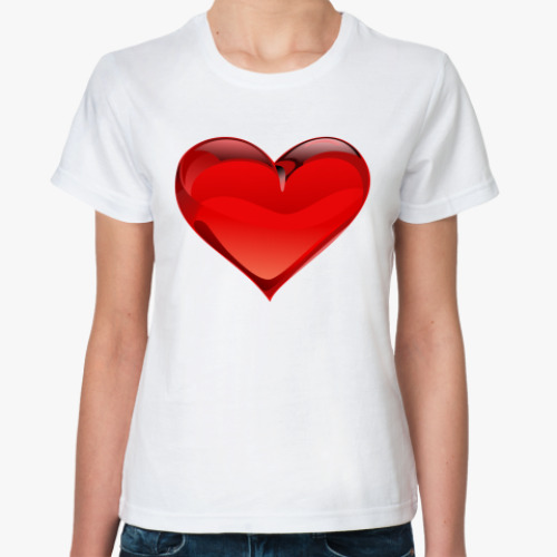 Классическая футболка с принтом Сердце
