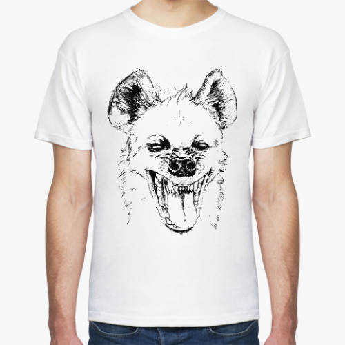 Футболка с принтом хохочущая гиена