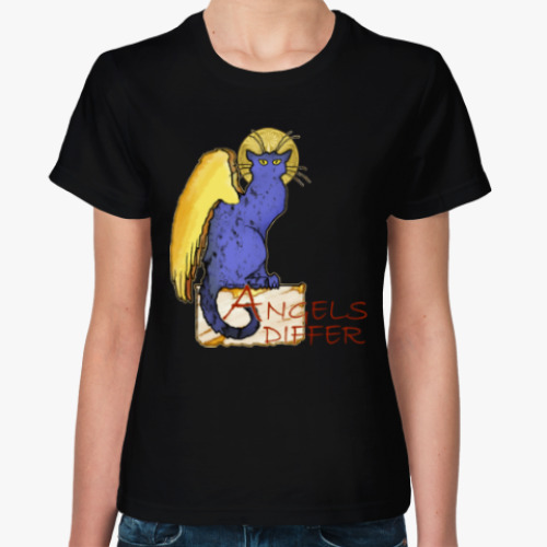 Женская футболка с принтом Ангелы бывают разными