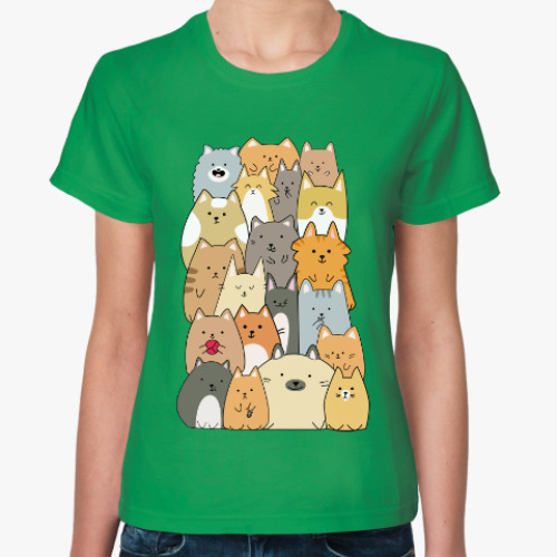 Женская футболка Смешные коты (funny cats)