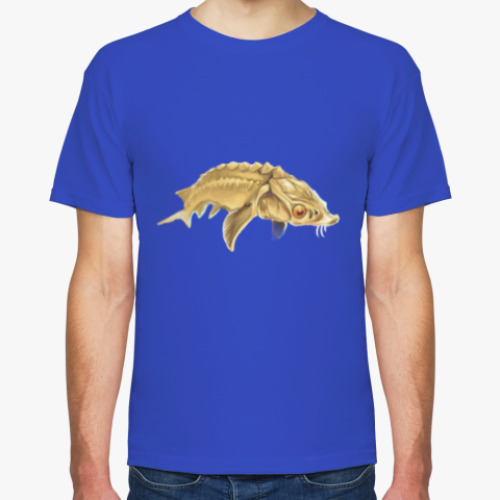 Футболка с принтом рыба осетр