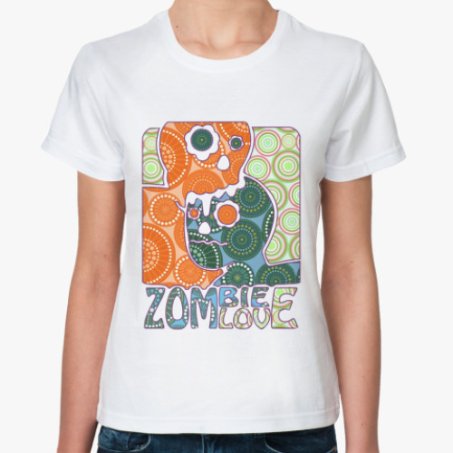 Классическая футболка с принтом zombie love