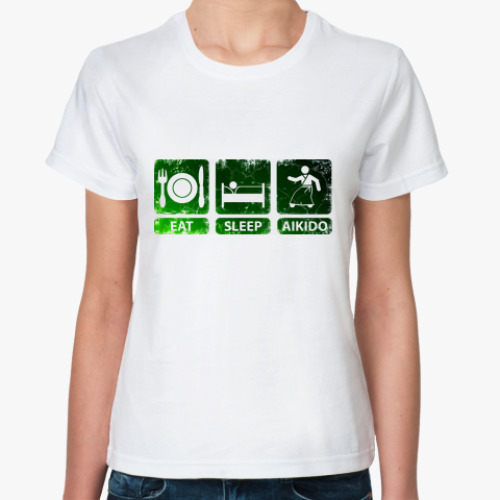 Классическая футболка с принтом Айкидо