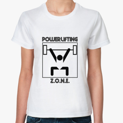 Классическая футболка с принтом Powerlifting