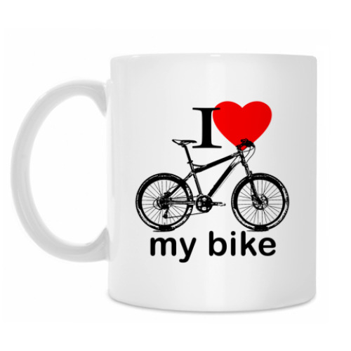 Кружка с принтом I love my bike
