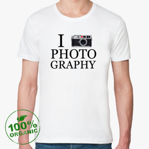 Футболка из органик-хлопка с принтом I love photo