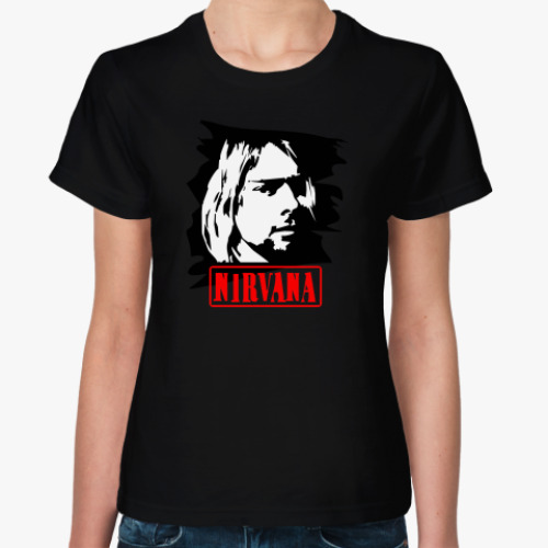 Женская футболка с принтом Nirvana (cobain)