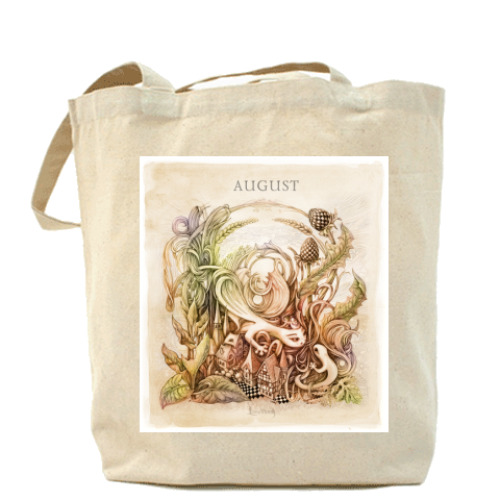 Сумка шоппер с принтом Август