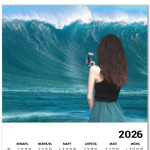 Море, цунами, девушка, арт, обработка, рисунок