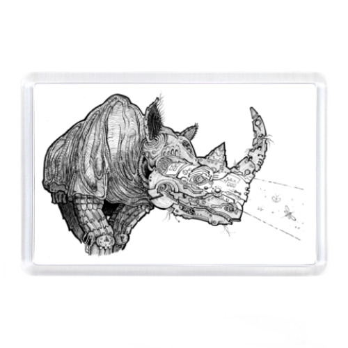 Магнит с принтом Носорог