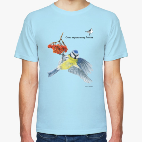 Футболка с принтом Лазоревка на рябине