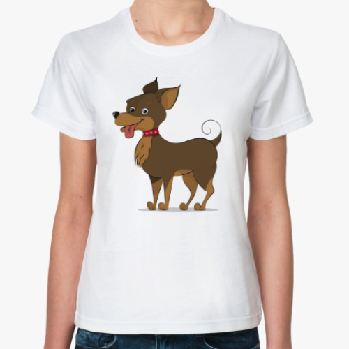 Классическая футболка Милая собака той-терьер