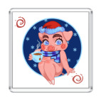 Магнит 6.5 x 6.5 см свинка