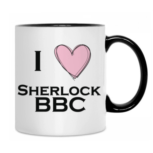 Кружка с принтом I love Sherlock