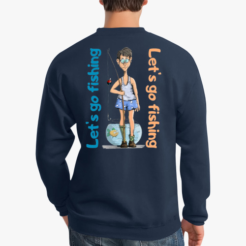 Свитшот с принтом Поедем на рыбалку
