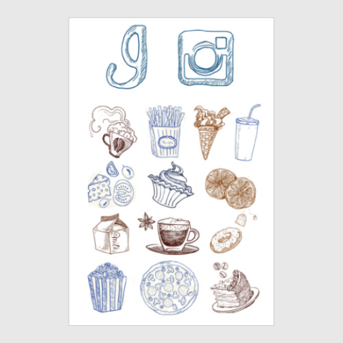 Постер с принтом Я фотографирую еду