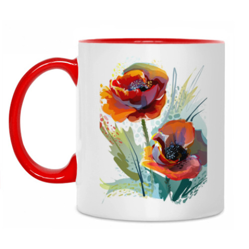 Кружка с принтом Маки