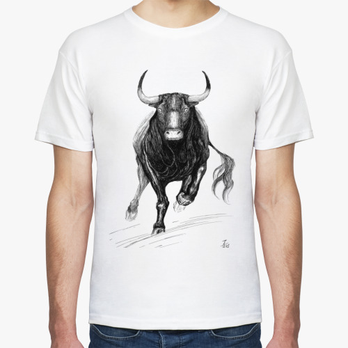 Футболка с принтом Бык. Телец. Taurus.