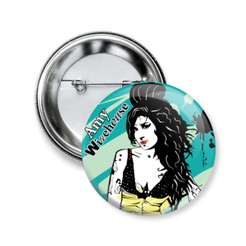Значок 50мм с принтом Эми Уайнхаус - Amy Winehouse