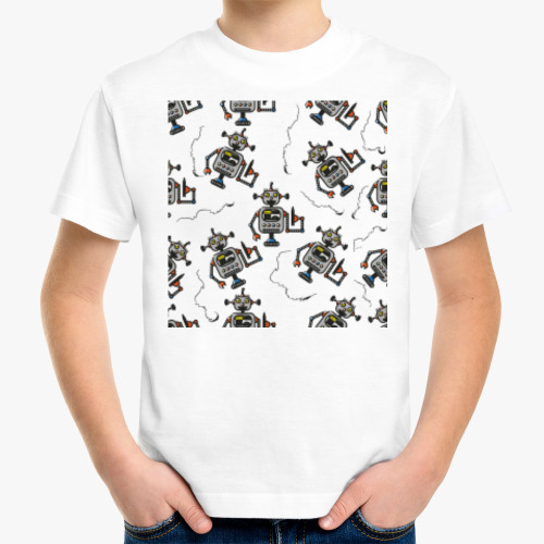 Детская футболка Робот узор
