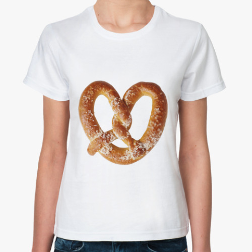 Классическая футболка с принтом  'Крендель'