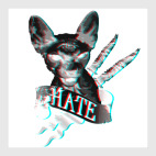 Кот, сфинкс, ножи, 3d