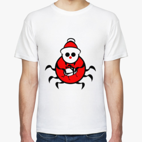 Футболка Санта паук с подарком