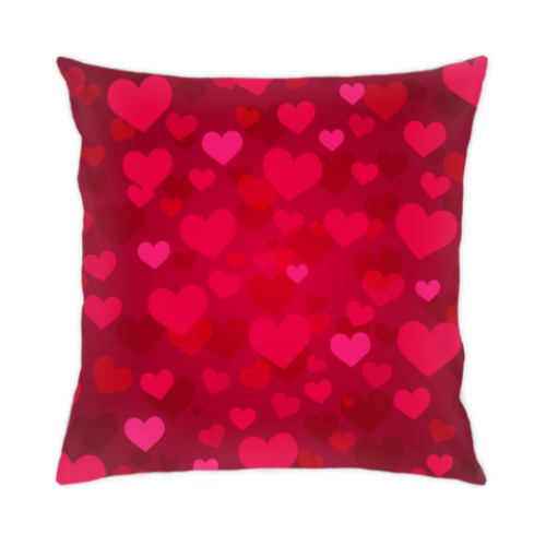 Подушка с принтом Сердца