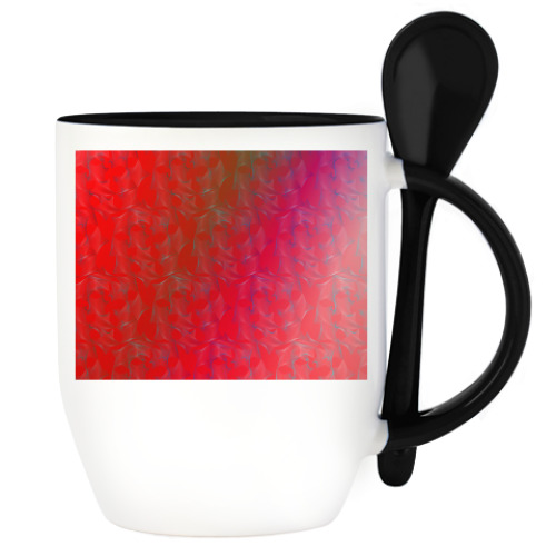 Кружка с ложкой с принтом Star abstraction background