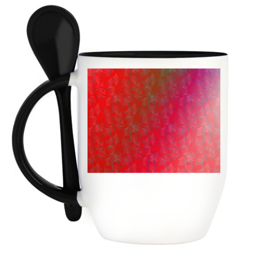 Кружка с ложкой Star abstraction background