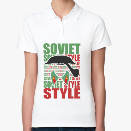 Женская рубашка поло (печать) Soviet Style. Усы. Сталин.