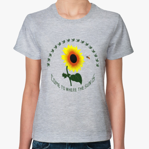 Женская футболка Цветок солнца - Подсолнух Подсолнечник Helianthus