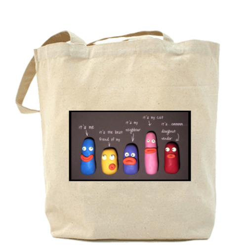 Сумка шоппер с принтом Пластилин