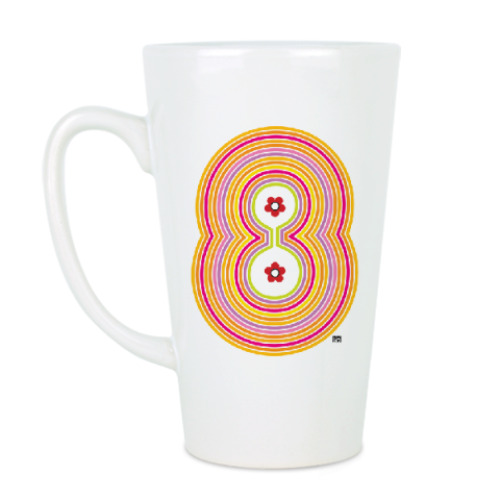 Чашка Латте с принтом  8 марта Danke rosa 2