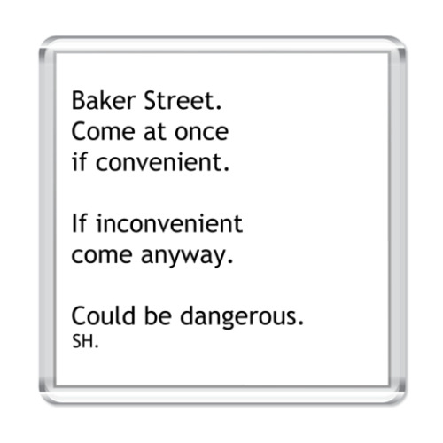 Магнит с принтом СМС Шерлок