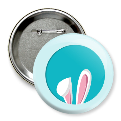 Значок 75мм с принтом Уши зайца