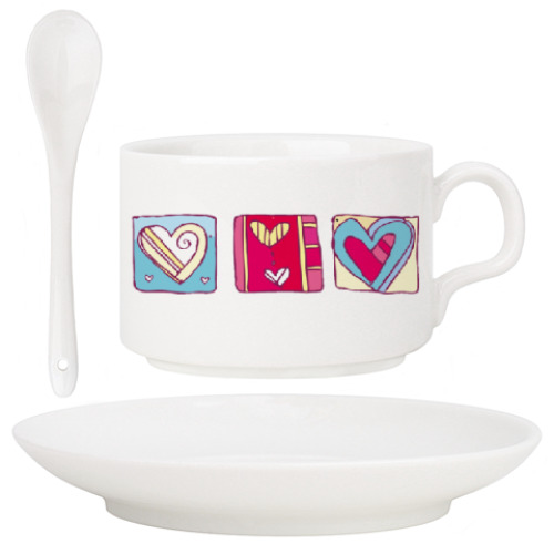 Кофейный набор с принтом Valentine